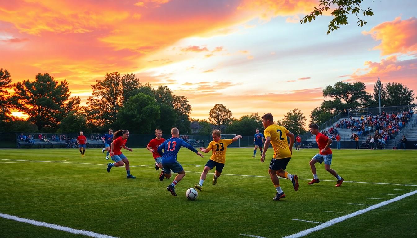 sunset soccer field